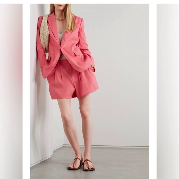 A.L.C. Pants - A.L.C. Mateo Shorts Pink Hue Linen Blend 8 High Rise Pleated Euro Summer Boho